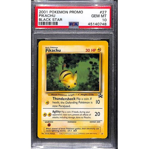 PSA 10 Pikachu #27- 2001 Pokemon Black Star Promo #0748 - PokéBox Australia