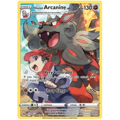 Hisuian Arcanine TG08/TG30 CHR Trainer Gallery Full Art - Lost Origin - PokéBox Australia