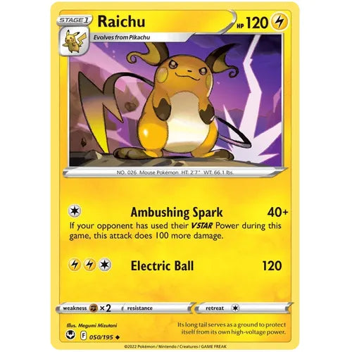 Raichu 050/195 - Sword & Shield 12: Silver Tempest - PokéBox Australia