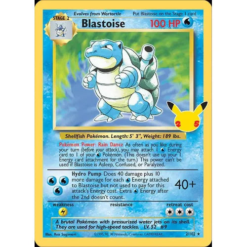 POKEMON TCG Celebrations - Blastoise 2/102 Classic Collection - PokéBox Australia